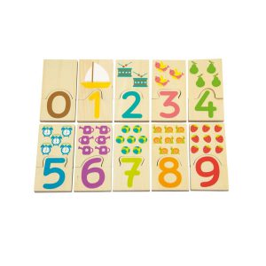 קלפים מעץ - התאמת מספרים