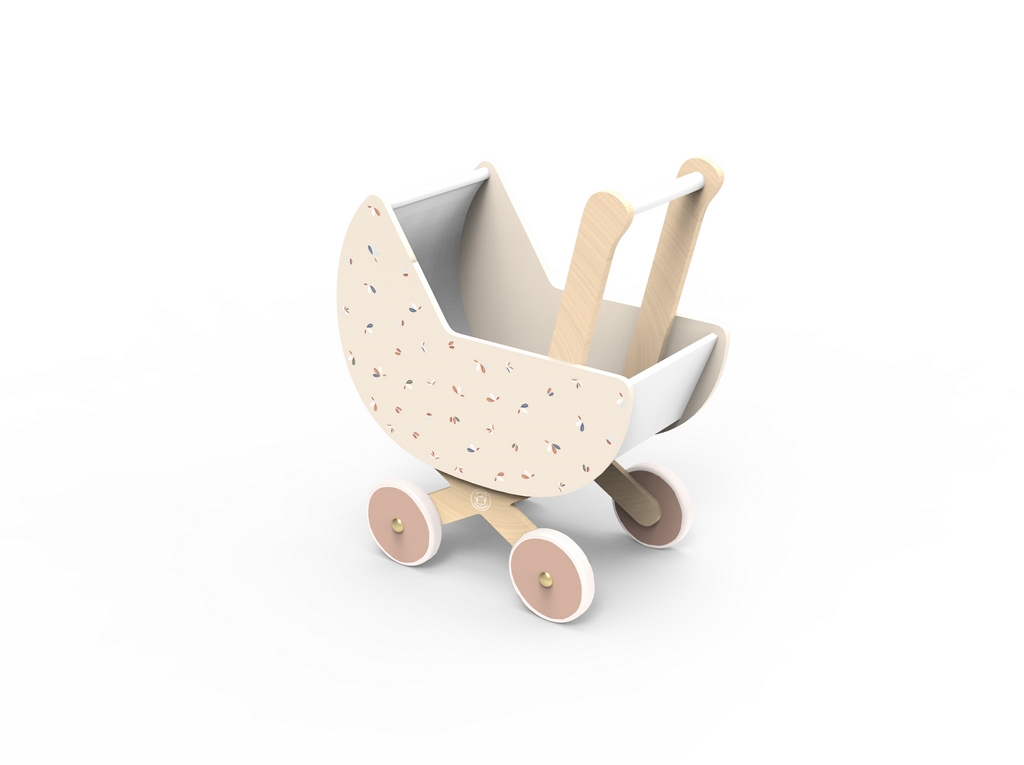 עגלת בובה מעץ – תמונה 4