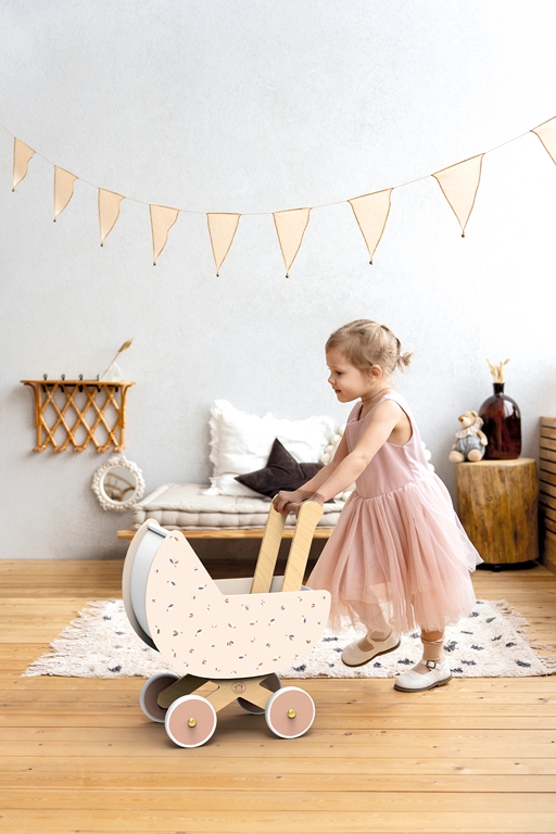 עגלת בובה מעץ – תמונה 2