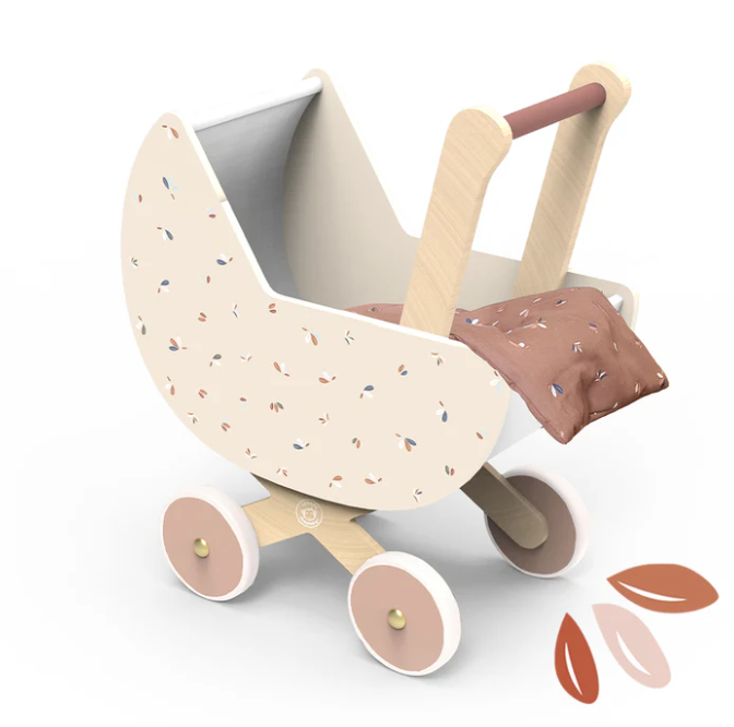 עגלת בובה מעץ