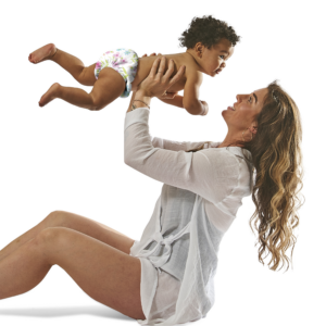 חיתול ים- פרחים רקע לבן