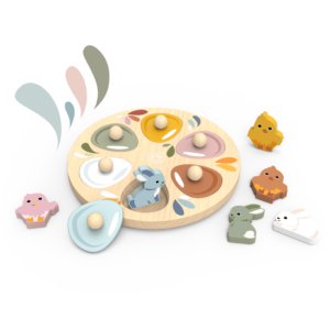 פאזל ביצי אפרוחים וארנבונים