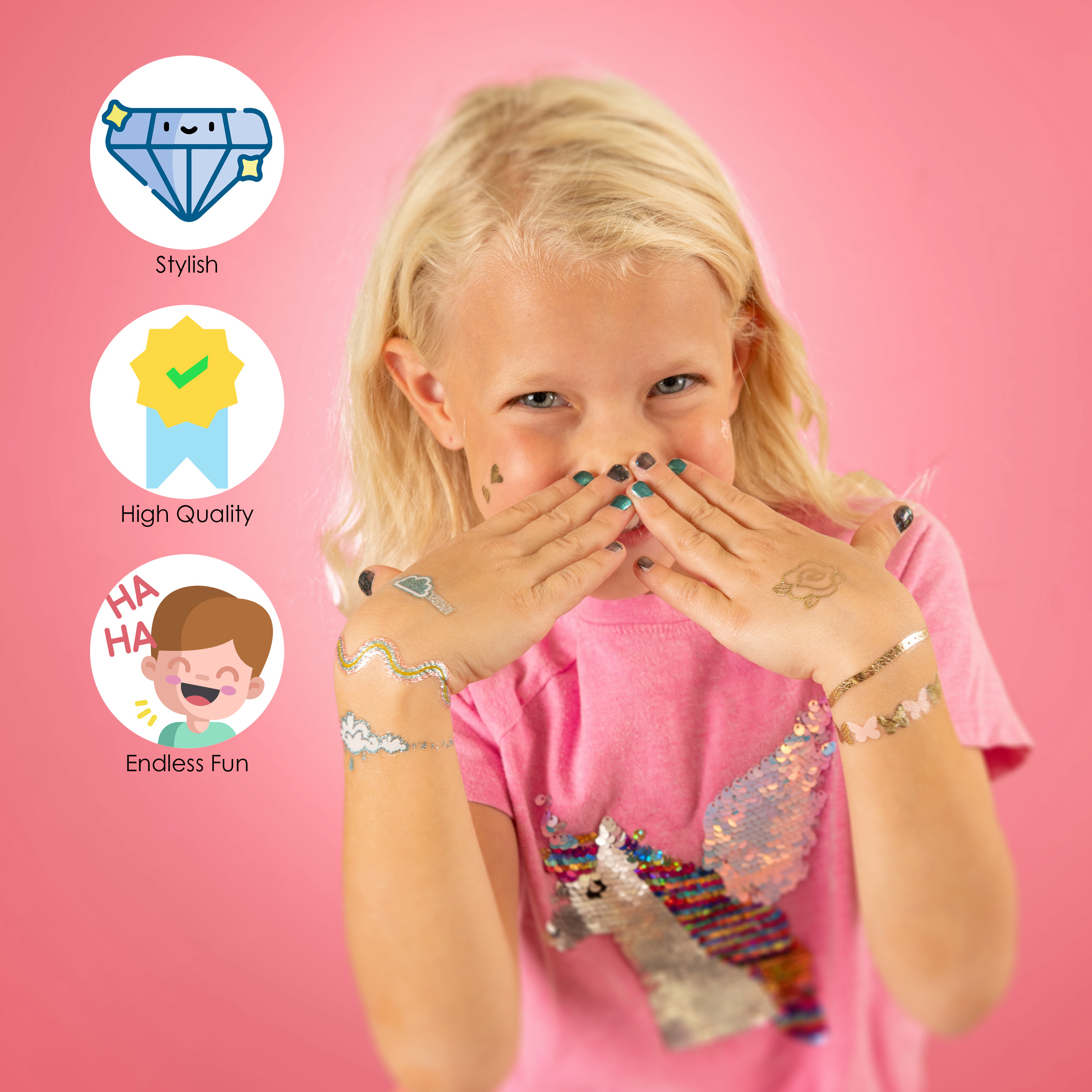 קעקועים זמניים- קשת בענן – תמונה 3